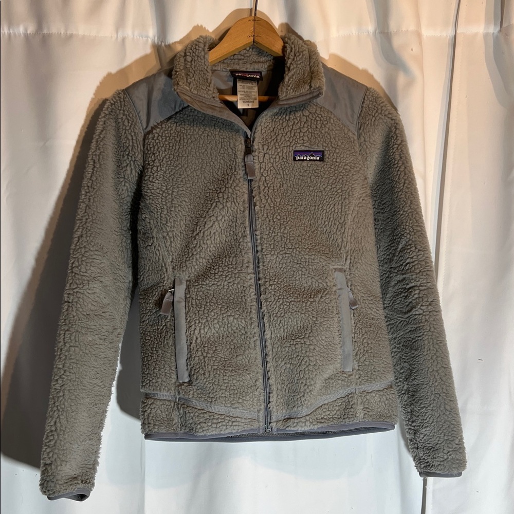 Patagonia Light Gray Sherpa Fleece Jacket